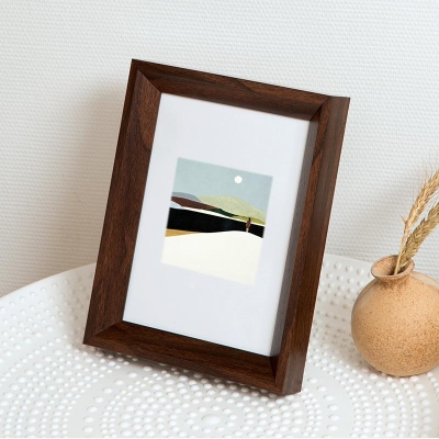 Cornici per foto in burlywood rettangolare in resina bianco nero marrone noce da 4'' x 6''