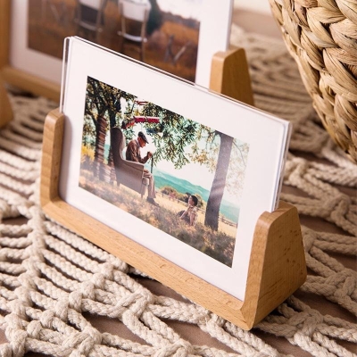 Cornici per foto con base in legno rettangolare 4''x 6''