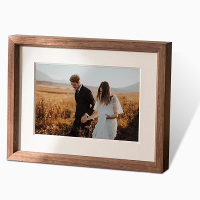 Cornici rettangolari in legno marrone noce da 4''x 6''