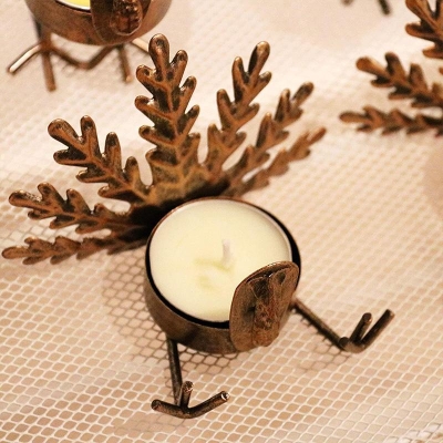 Set portacandele in metallo da 6 pezzi con decorazione per il Ringraziamento
