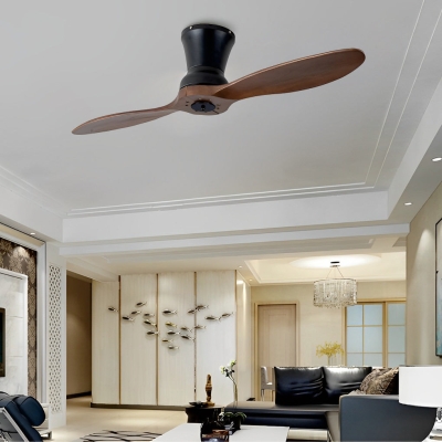 Ventilatori da soffitto moderni con 2 pale in legno da 18 W, dimmerabili, muti a distanza