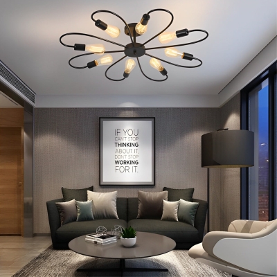 Lampada da soffitto creativa per camera da letto nordica con fiore in ferro semplice