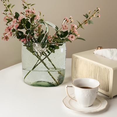 Vaso creativo portatile con bolle di vetro, composizione floreale idroponica
