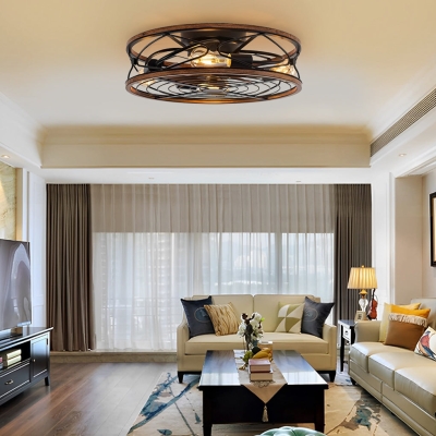 Lampada da soffitto senza lama in stile industriale muto con temporizzazione in metallo vintage