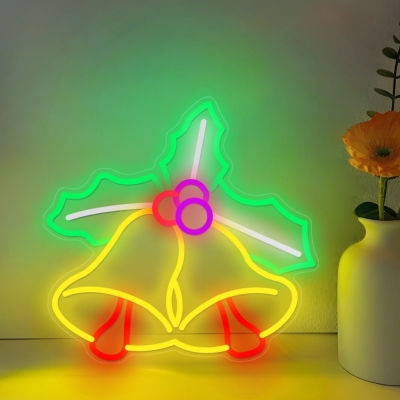 Insegne al neon a LED con decorazioni murali decorative a forma di piccola campana