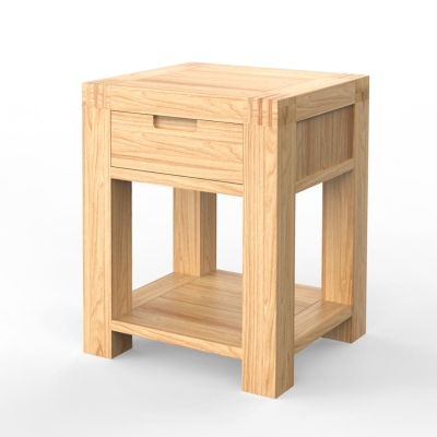 Burly Wood Petite table d'appoint scandinave avec tiroir