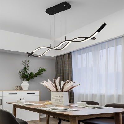 Creative Wave LED Lampadario moderno da cucina Illuminazione a sospensione Plafoniera