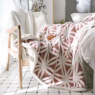 Coperta rettangolare in pile di cotone berbero, coperta invernale calda e soffice, pelosa e pelosa