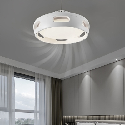 Ventilatori da soffitto moderni senza lama rotondi intelligenti muti con regolazione continua bianchi