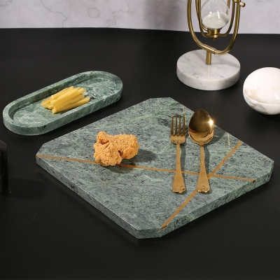 Piatti piani quadrati in marmo verde chiaro Piatti piani moderni da fattoria