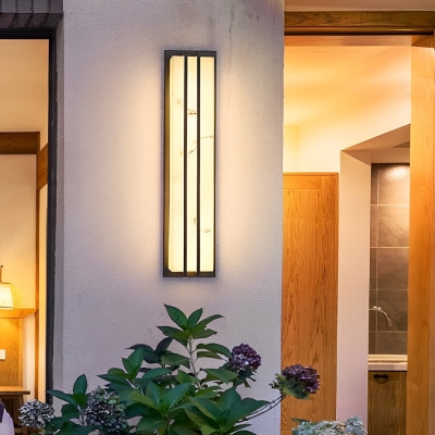 Lampada da parete per esterni moderna nera a LED impermeabile in resina minimalista
