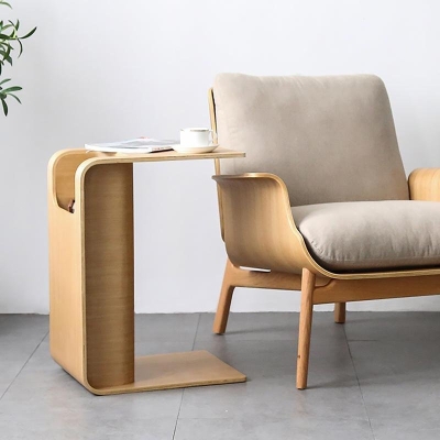 Mini tavolini rettangolari in legno di quercia Tavolini laterali con multifunzione