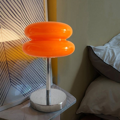 Lampada da tavolo moderna dimmerabile con luce calda creativa per hamburger in vetro spesso USB