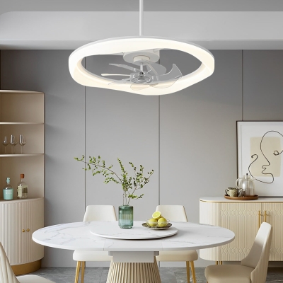 Ventilatori da soffitto moderni bianchi circolari muti a LED con regolazione continua e telecomando