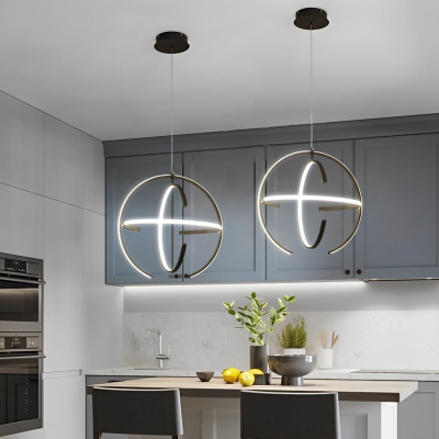 Illuminazione a sospensione da cucina con lampadario nordico a LED ad anello regolabile creativo