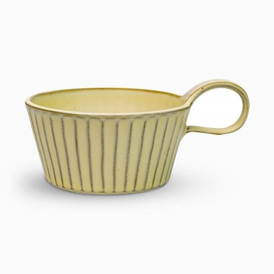 Tazza da caffè in gres marrone beige, tazza da tè e piattino con coperchio