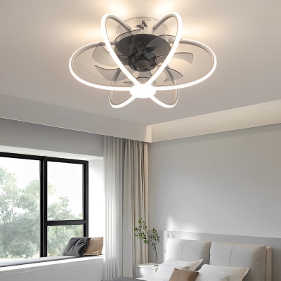 Ventilatori da soffitto moderni senza lama a LED dimmerabili intelligenti Flower con telecomando