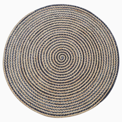 Tappeto rustico in denim e iuta rettangolare rotondo ovale