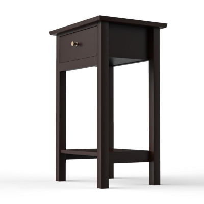 Tavolino alto scandinavo nero con cassetto