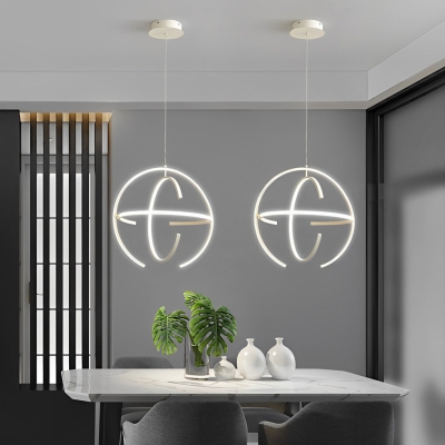 Illuminazione a sospensione da cucina con lampadario nordico a LED ad anello regolabile creativo