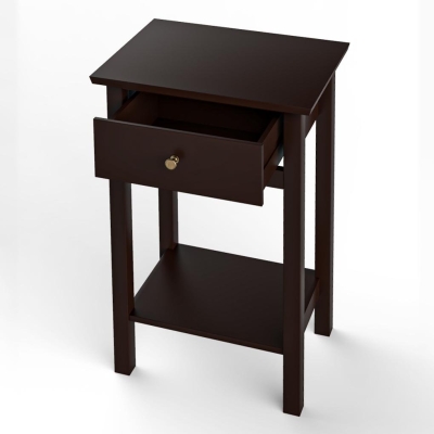 Tavolino alto scandinavo nero con cassetto