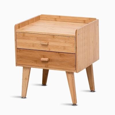 Comodini Rettangolari in Legno con Due Cassetti