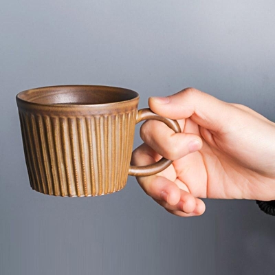 Tazze da caffè in gres Tazze da tè con cucchiaino