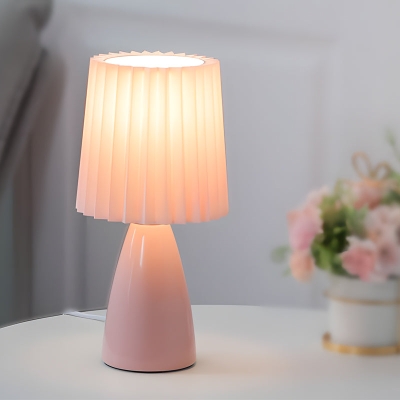 Lampada da tavolo retrò nordica USB con paralume in tessuto e vetro interno con regolazione a 3 gradini