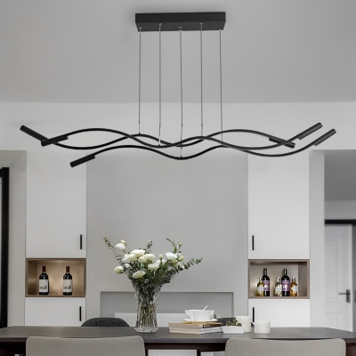 Creative Wave LED Lampadario moderno da cucina Illuminazione a sospensione Plafoniera