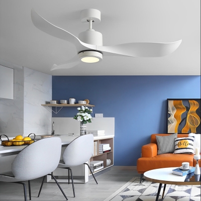 Lampada silenziosa intelligente a 3 pale con ventilatore da soffitto nordico a LED remoto