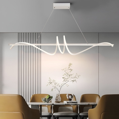 Illuminazione a sospensione da cucina nordica con regolazione continua della striscia LED creativa