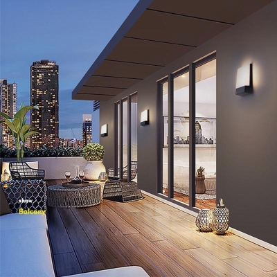 Luci da portico per esterni moderne quadrate impermeabili a LED nere