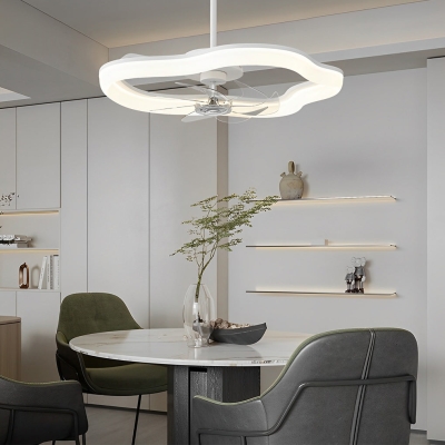 Ventilatori da soffitto moderni bianchi circolari muti a LED con regolazione continua e telecomando
