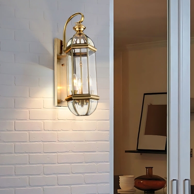 Lampada da esterno per esterni in vetro di rame creativo retrò in stile europeo