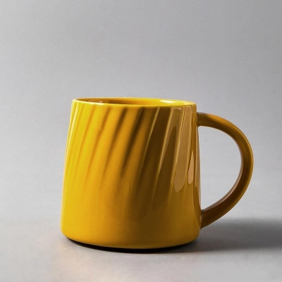 Tazza da tè in gres bianco nero giallo tazza da caffè