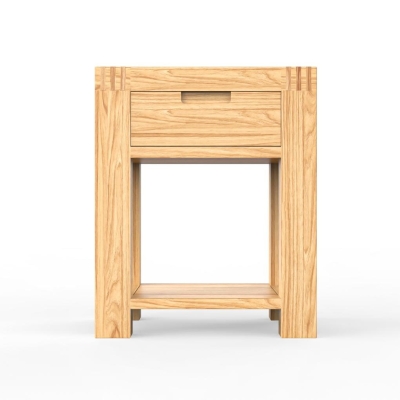 Burly Wood Petite table d'appoint scandinave avec tiroir