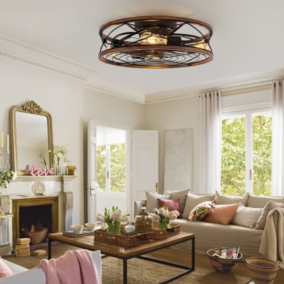 Lampada da soffitto senza lama in stile industriale muto con temporizzazione in metallo vintage