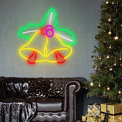 Insegne al neon a LED con decorazioni murali decorative a forma di piccola campana