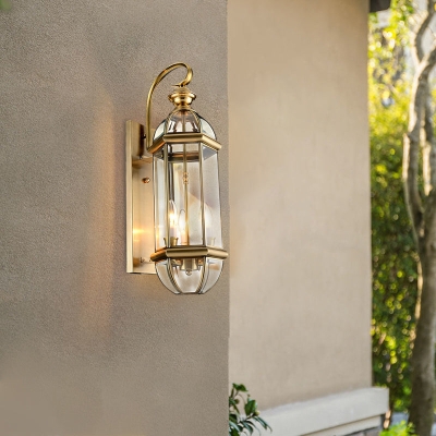 Lampada da esterno per esterni in vetro di rame creativo retrò in stile europeo