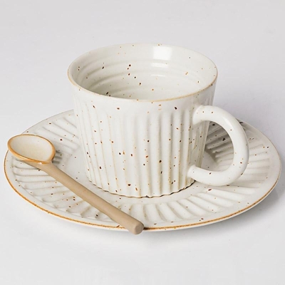 Tazze da caffè in gres Tazze da tè con cucchiaino