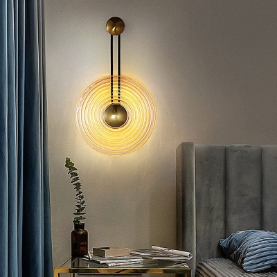 Lampada da parete a LED decorativa da comodino in corridoio interno in vetro ondulato ondulato unico nordico