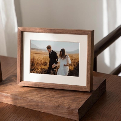 Cornici rettangolari in legno marrone noce da 4''x 6''