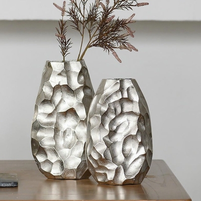 Vasi da fiori di forma irregolare Vasi decorativi da tavolo in argento