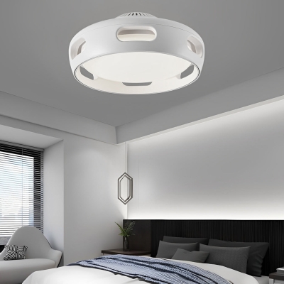 Ventilatori da soffitto moderni senza lama rotondi intelligenti muti con regolazione continua bianchi