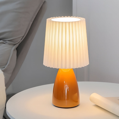 Lampada da tavolo retrò nordica USB con paralume in tessuto e vetro interno con regolazione a 3 gradini